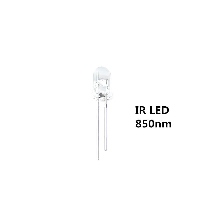 IR LED Ʈ ,  ܼ , 20mA, F5 850nm, 5mm 850nm, 100 